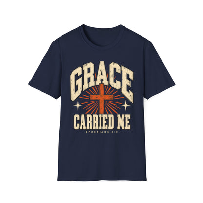 Grace Carried Me Christian Faith T-Shirt