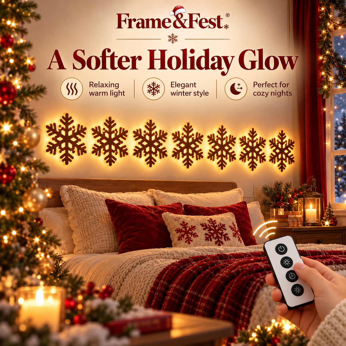 Frame and Fest styled in a festive room